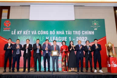 Công ty Sâm Ngọc Linh Kon Tum K5 chính thức trở thành Nhà tài trợ chính của Giải Bóng đá Vô địch Quốc gia liên tục từ mùa giải 2022 đến hết mùa giải 2024.